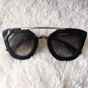 PRADA: Black+Gold SPR 09Q Cinema Sunglasses-W/Case